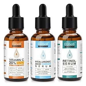 Age Defying Serum 3 Pack, Vitamin C Serum, Retinol Serum and Hyaluronic Acid Serum - Boost Skin Collagen,Hydrate & Plump Skin, Anti Aging & Wrinkle Facial Serum