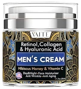 Mens Face Skin Miusturizer with Collagen, Retinol Ant-Aging, Anti-Wrinkle Under the Eyes Men's cream care for Face with Hibiscus& Honey, Hyaluronic acid, Vitamin C Made in USA
