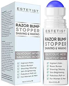 Razor Bump Stopper Solution for Ingrown Hair - Skin Care Treatment for Face, Neck, Bikini Area, Legs and Underarm Area - After Shave Serum for Men and Women - With Salicylic Acid, Glycolic Acid