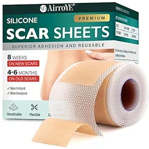 Silicone Scar Sheets,Silicone Scar Tape(1.6"x 120" Roll-3M), Reusable and Effective Scar Removal Sheets, Silicone Scar Removal Sheets for Surgical Scars,Healing Keloid, C-Section, Tummy Tuck