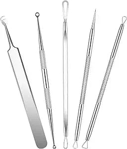 Blackhead Remover Pimple Popper Tool, Professional Comedone Extractor Acne Removal Kit with Case, Cleaning Treatment Tool for Blemish, Whitehead Popping, Zit Removing for Nose Face Skin