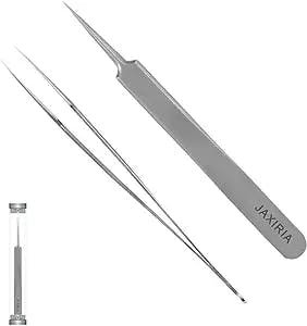 MUZE Professional Facial Milia Removal and Whitehead Pointed Tweezers - Precision Sharp Needle Nose Tool for Blackhead ,Pimple Popper & Fat Particles Remover - Zit and Pimple Acne Removal