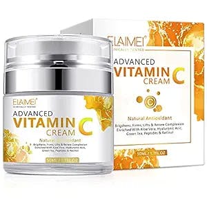 Vitamin C Face Cream, Daily Anti Aging Moisturizer Cream for Face, Reduce Appearance of Wrinkles, Fine Lines & Dark Circles, Intense Moisturizing, 1.7 Fl Oz