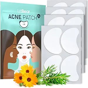 LitBear Miracle Large Spot Control Cover - Long Size, Hydrocolloid Strip for Breakouts, Extra Coverage Acne Patch (20 Count)