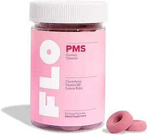 FLO PMS Gummies for Women, 30 Servings (Pack of 1) - Proactive PMS Relief - Targets Hormonal Acne, Bloating, Cramps, & Mood Swings with Chasteberry, Vitamin B6, & Lemon Balm