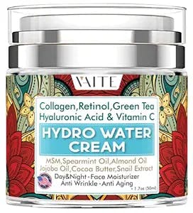 VAITE Water Based Moisturizer Face • Best Cream Facial Care With Hyaluronic Acid For Dry Skin Crema Women And Mens, Simple Skincare Hydrating Booster for Every Day with Collagen, Retinol, Green Tea Hyaluronic Acid & Vitamin C 1.7oz