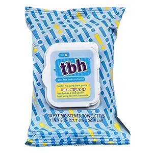TBH Kids Gentle Face Wipes for Kids, Preteens, and Teens with Sensitive Dry Oily Skin - Gentle Facial Cleanser and Hydrating Facewash For Girls and Boys - Sulfate Free, Paraben Free - 30 individual wipes