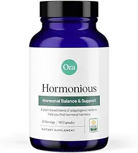 Ora Organic Natural Hormone Balance Support & Hormonal Acne Relief for Women - Support Skin, Mood, Energy, PMS & Menopause - Formulated with Ashwagandha, Maca, Burdock Root, Cordyceps & Acerola Cherry