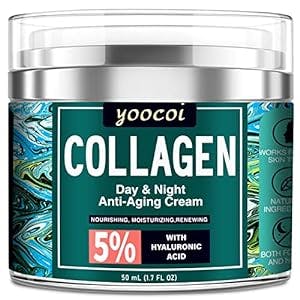 Yoocoi Collagen Cream,Face Moisturizer,Day & Night Anti Aging Collagen Cream,Natural Formula with Hyaluronic Acid & Vitamin C - Firming Cream to Smooth Wrinkles & Fine Lines