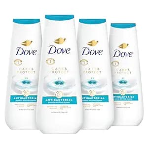 Dove Body Wash Care & Protect Antibacterial 4 Count For All Skin Types Protects from Dryness 20 oz