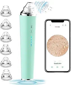Blackhead Remover Pore Vacuum with Camera, Black Head Remover Suctioner 3 Suction Power & 6 Probes, WiFi Real-Time Skin Screen,Upgraded Pimple Vacuum Acne Comedone Extractor