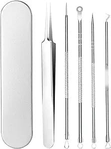 Stainless Steel Acne Clip, Black Head Extractions Tool,Pimple Popper Tool, Clip for Whiteheads, Acne Clip, Ingrown Hairs Tweezers
