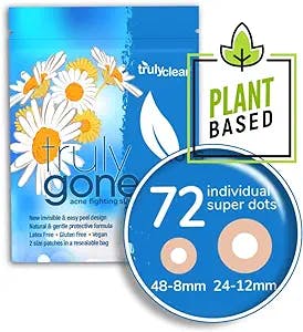Truly Clear Acne Patches, 72 Count, 2 Sizes, Plant-Based, Vegan, Hydrocolloid, for Acne and Whiteheads, Invisible Blemish Stickers for Face and Body, Cruelty Free