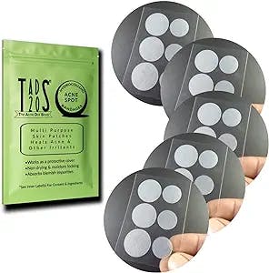 5pk, 30 Extra Large/Jumbo Size Acne Dot Pimple Patches, [Tea Tree/Mint] Oversized Hydrocolloid Bandages, 1 inch (25mm), 3/4 inch, Big Skin Infection, Cystic Acne Patch, Ingrown Hairs, Boils, tads20