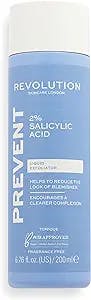 Revolution Skincare 2% Salicylic Acid Tonic, Fights Blemishes & Breakouts, Exfoliator for Fresh and Glowing Skin, Vegan & Cruelty-Free, 6.76 Fl Oz