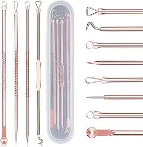 Blackhead Remover Pimple Popper Tool Kit - (4 Piece Kit) - Professional Stainless Pimples Comedone Extractor Removal Tool
