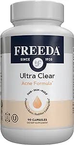 Freeda Acne Supplement - Clear Skin Supplement Acne Pills for Teens and Adults - Hormonal Acne Treatment - Hair, Nails & Clear Skin Vitamins for Acne - Acne Vitamins for Women and Men - 90 Capsules