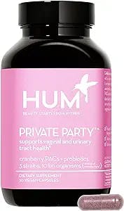 HUM Private Party Pills - Daily Probiotic Women's Vitamins for Urinary Tract Health - Vegan Lactobacillus Supplement for a Balanced pH + Microbiome (30 Capsules)
