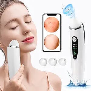 EXEMPT Blackhead Remover Vacuum with Camera, Visible Pore Vacuum, Pimple Popper Tool Kit, Facial Comedone Acne Whitehead Extractor Cleaner, Skin Care, Black Head Suction Tool for Women Men