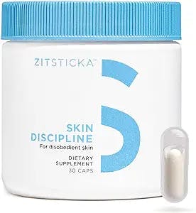 SKIN DISCIPLINE Daily Acne Vitamin Supplement by ZitSticka, 30 Natural Caps