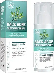 Back Acne Treatment, Body Acne Treatment Spray with Salicylic Acid, Maximum Strength Hormonal Acne Treatment for for Teens, Suitable for All Skin Types