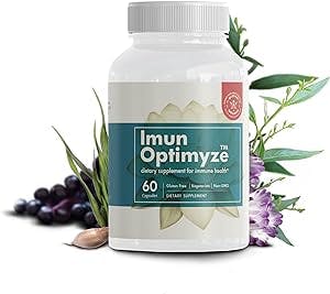 IMUNOPTIMYZE - Immune System Support Supplement - 60 Capsules - Organic Spirulina Capsules for Immune Support - Black Elderberry Supplement Capsules for Adults - Gluten Free and Non GMO Supplement