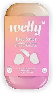 Welly Bandages - Face Savers, Hydrocolloid Acne Blemish Patch, Adhesive, Small Spot Shape, Clear - 36 ct