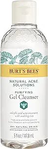 Burt's Bees Natural Acne Solutions Purifying Gel Cleanser, Face Wash for Oily Skin, 5 Oz (Package May Vary)