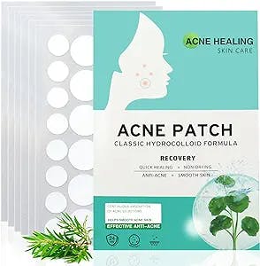 Acne Patches, 216 Patches Pimple Patches Hydrocolloid Bandages with 2 Sizes Patches, Easy and Effective Skin Treatment Tea Tree Essential Oil Hydrocolloid Acne Patch for Cystic Acne, Breakouts