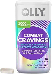 OLLY Combat Cravings, Metabolism & Energy Support Supplement, Chromium, Green Tea, Goji Berry, Ginger - 30 Count