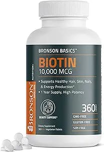 Bronson Biotin 10,000 MCG: The Secret to Clear Skin and Luscious Locks