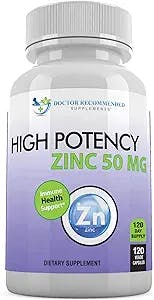 Zinc 50mg - Zinc Picolinate Immune Health Support Supplement 120 Veggie Capsules for Adults and Kids Vitamin, Well-Absorbed High Potency Pure Zinc Supplements - 50mg Per Serving