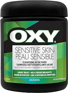Wipe Out Acne with Oxy Medicated Acne Pads Sensitive 90's 0.37-Inches