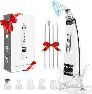 Tunbot Blackhead Remover Pore Vacuum Cleaner - Powerful Whitehead Removal Comedone Extractor Tool with 4 Probes - Rechargeable Facial Black Head Suction Tools for Acne-Prone, Oily, Dry, Sensitive Skin