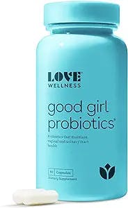 Love Wellness Good Girl Vaginal Probiotics, 60 Count (Pack of 1) - pH Balance with Prebiotics & Lactobacillus Probiotic Blend Feminine Health Supplement for Healthy Vaginal Odor & Vaginal Flora​