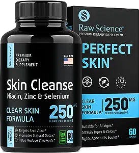 Anti-Acne Supplements for Men, Women & Teens – Hormonal and Cystic Acne Pills – Clear Skin Acne Vitamins for Teens – Vitamin E and Oral Zinc Sulfate, Oily Skin & Breakout Control – 60 Vegan Capsules