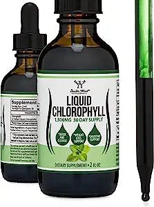 Chlorophyll Liquid Drops - Peppermint Flavored, Natural and Vegan Safe (Rich, Full Texture and Taste, Not Watered Down) for Skin Health, and Immune Function (Líquidas de Clorofila) by Double Wood
